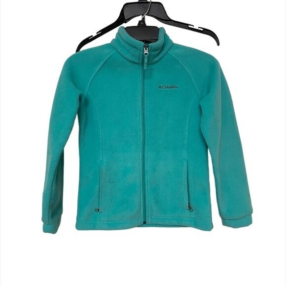 Columbia Collar Fleece Jacket Youth Size M Seafoam - Picture 1 of 6